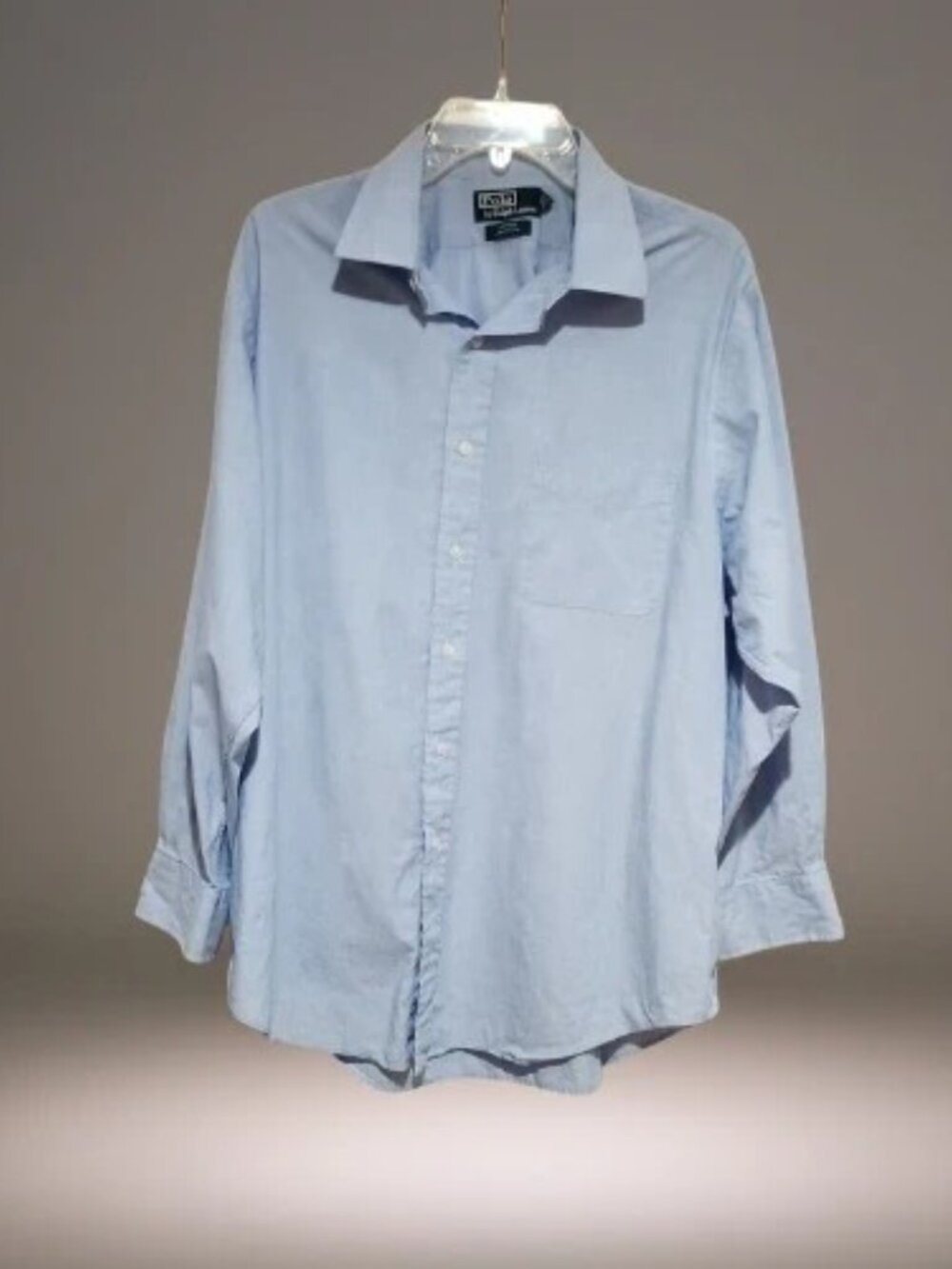 Polo Ralph Lauren Durham Shirt Mens 17.5 34/35 Classic Fit Blue Dress Shirt